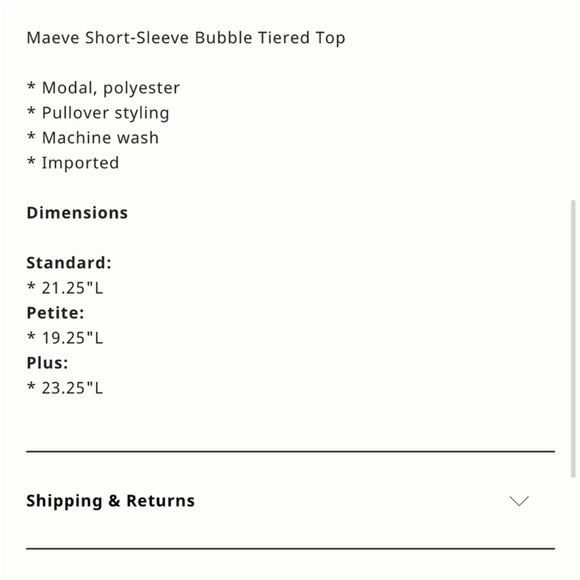 Anthropologie Maeve Short Sleeve Bubble Tiered Top - Picture 8 of 8